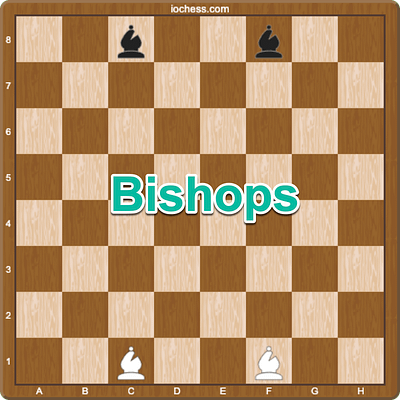 Chess board setup with bishops