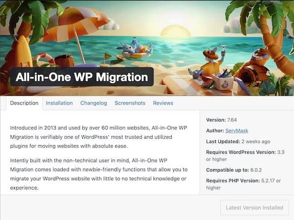 All-In-One WP Migration To Back Bitnami WordPress